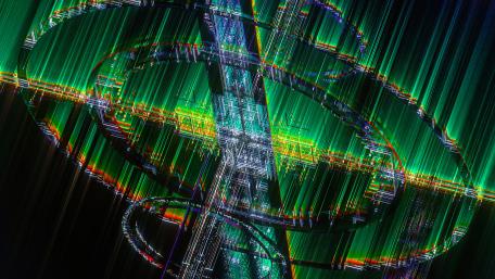 Vibrant Digital Singularity in Green Tones wallpaper