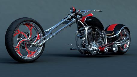 Sleek Custom Chopper Motorcycle Design wallpaper
