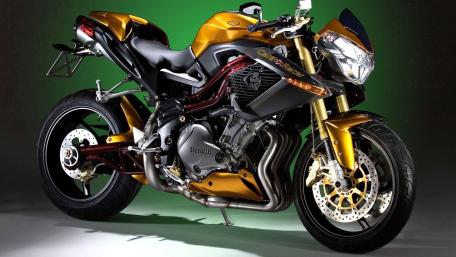 Sleek Golden Benelli Motorcycle Wallpaper wallpaper