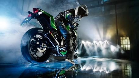 Dynamic Kawasaki Z300 Motorcycle in Action wallpaper