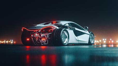 McLaren 570S rear view wallpaper