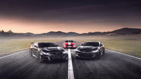 Muscle Cars at Dusk wallpaper