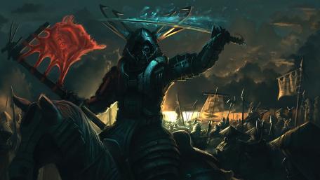 Mystic Samurai Warrior in Twilight Battle wallpaper