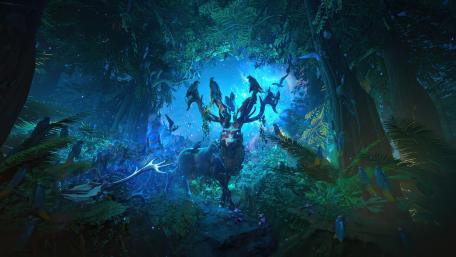 Mystical Deer in Enchanted Forest wallpaper