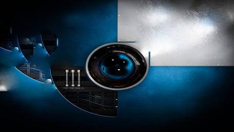 Abstract Blue Circle Design with Modern Graphics wallpaper