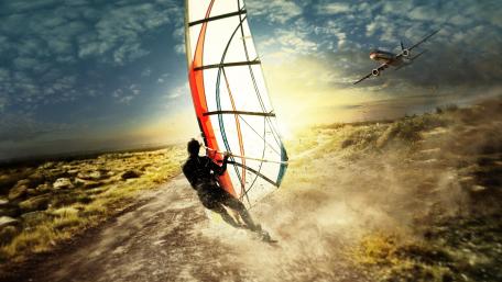 Thrilling Windsurfing Adventure in 4K wallpaper