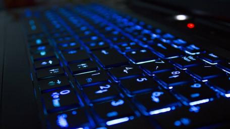 Glowing Blue Keys of Technology wallpaper