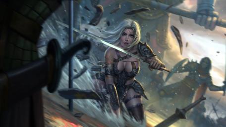 Warrior's Determination in Battle wallpaper