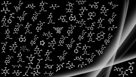 Abstract Organic Chemistry Patterns in Monochrome wallpaper