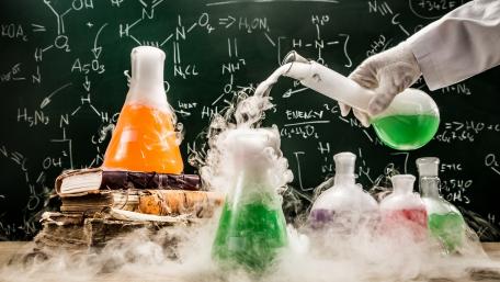 Colorful Chemistry Lab Experiment Wallpaper wallpaper