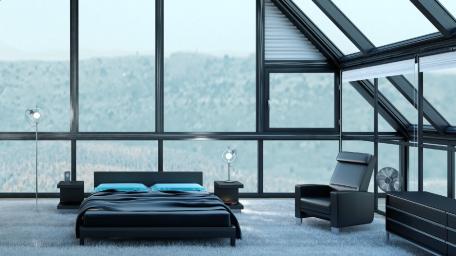 Modern Bedroom with a Stunning View wallpaper