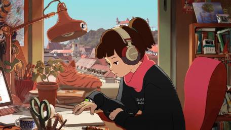 Lofi Study Session with Anime Girl wallpaper