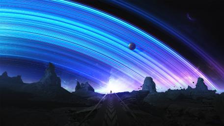 Futuristic Journey on an Alien World wallpaper