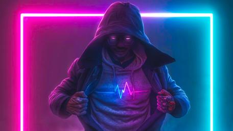 Neon Glow Heartbeat Stealth Mode wallpaper