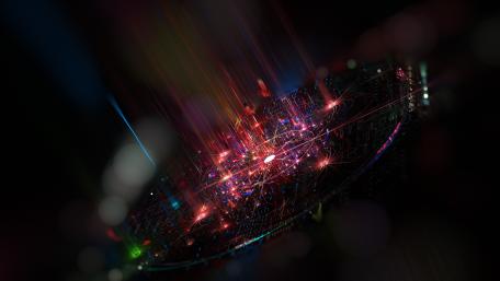 Glowing Abstract Disk in Darkness wallpaper