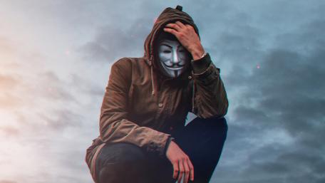 Anonymous Hacker in Guy Fawkes Mask wallpaper