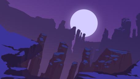 Mystical Moonlit Canyon Scene wallpaper