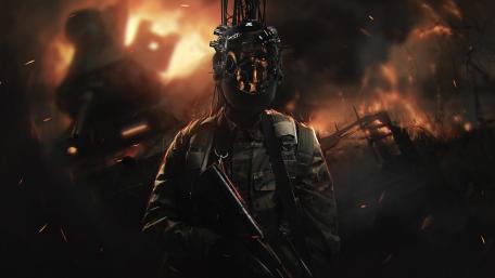 Futuristic Cyberpunk Soldier Wall Art wallpaper