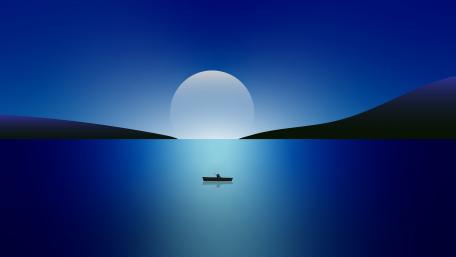 Moonlit Sailor's Tranquil Voyage wallpaper