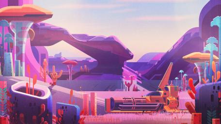 Dreamy sci-fi art wallpaper