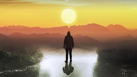 Ethereal Sunset Journey wallpaper