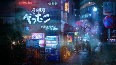 Neon Glow of a Futuristic Tokyo wallpaper