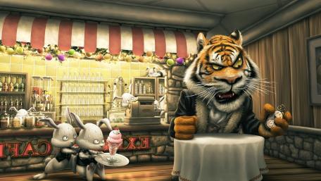 Hungry tiger wallpaper