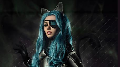 Battle Kitty with eye patch wallpaper