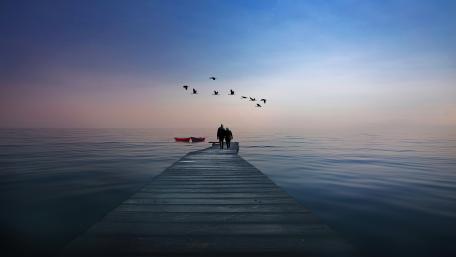 Serene Moments on the Pier wallpaper