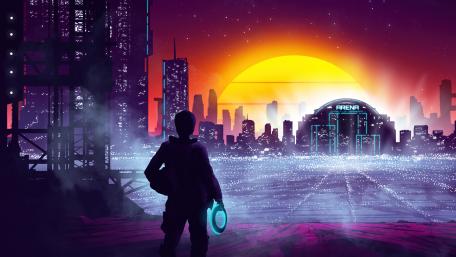 Futuristic Cityscape at Dusk wallpaper