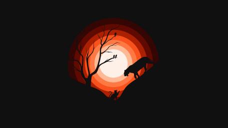 Jaguar Silhouette in Sunset wallpaper