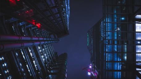 City Lights and Skyscrapers at Night wallpaper