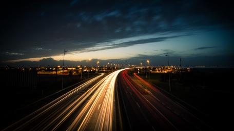 Highway light trails wallpaper