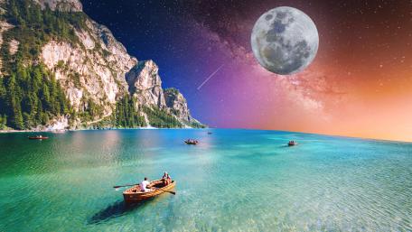 Moonlit Nautical Adventure wallpaper