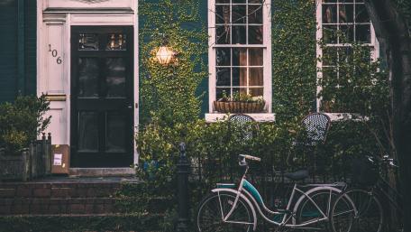 Bicycle in the suburb wallpaper
