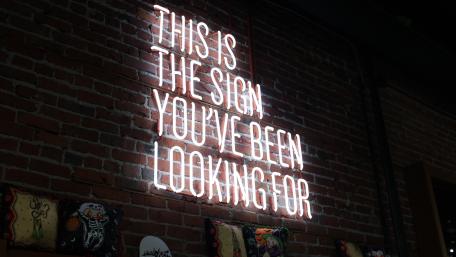 This is the sign you've been looking for - white neon sign wallpaper