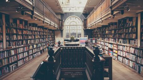 Timeless Tranquility in a Grand Library wallpaper