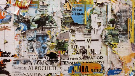 Urban Collage of Colorful Layers and Textures wallpaper