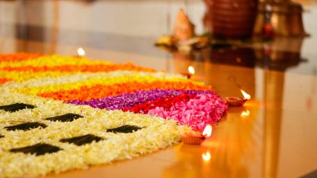 Festival of Lights and Petals Celebration Wallpaper wallpaper