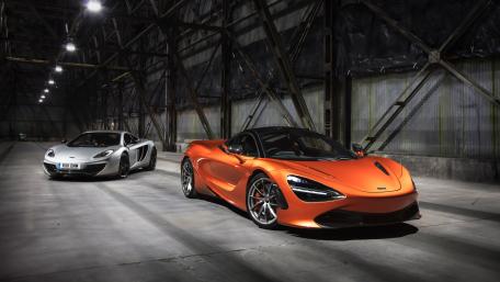Sleek McLaren 720S in a Modern Industrial Setting wallpaper