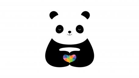 Panda love wallpaper