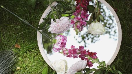 Floral Reflections in Nature's Mirror wallpaper
