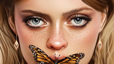 Kiss of the butterfly wallpaper