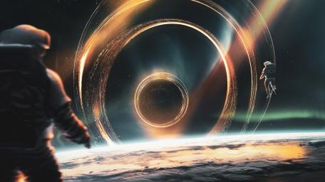 Astronaut Gazing at a Cosmic Marvel wallpaper
