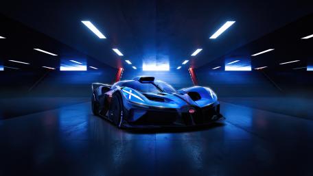Futuristic Bugatti Bolide in Blue Glory wallpaper
