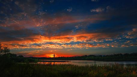 Majestic River Sunset wallpaper