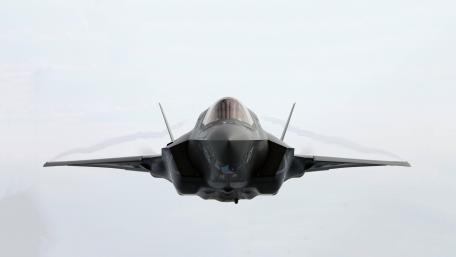 Soaring F-35 Jet Fighter in the Sky wallpaper