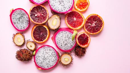 Vibrant Citrus and Exotic Fruits Displaying Health Benefits wallpaper