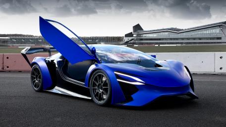 Sleek and Powerful Electric Dream Car Design wallpaper