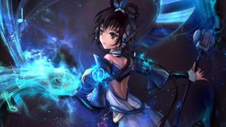 Mystical Melody in Blue wallpaper